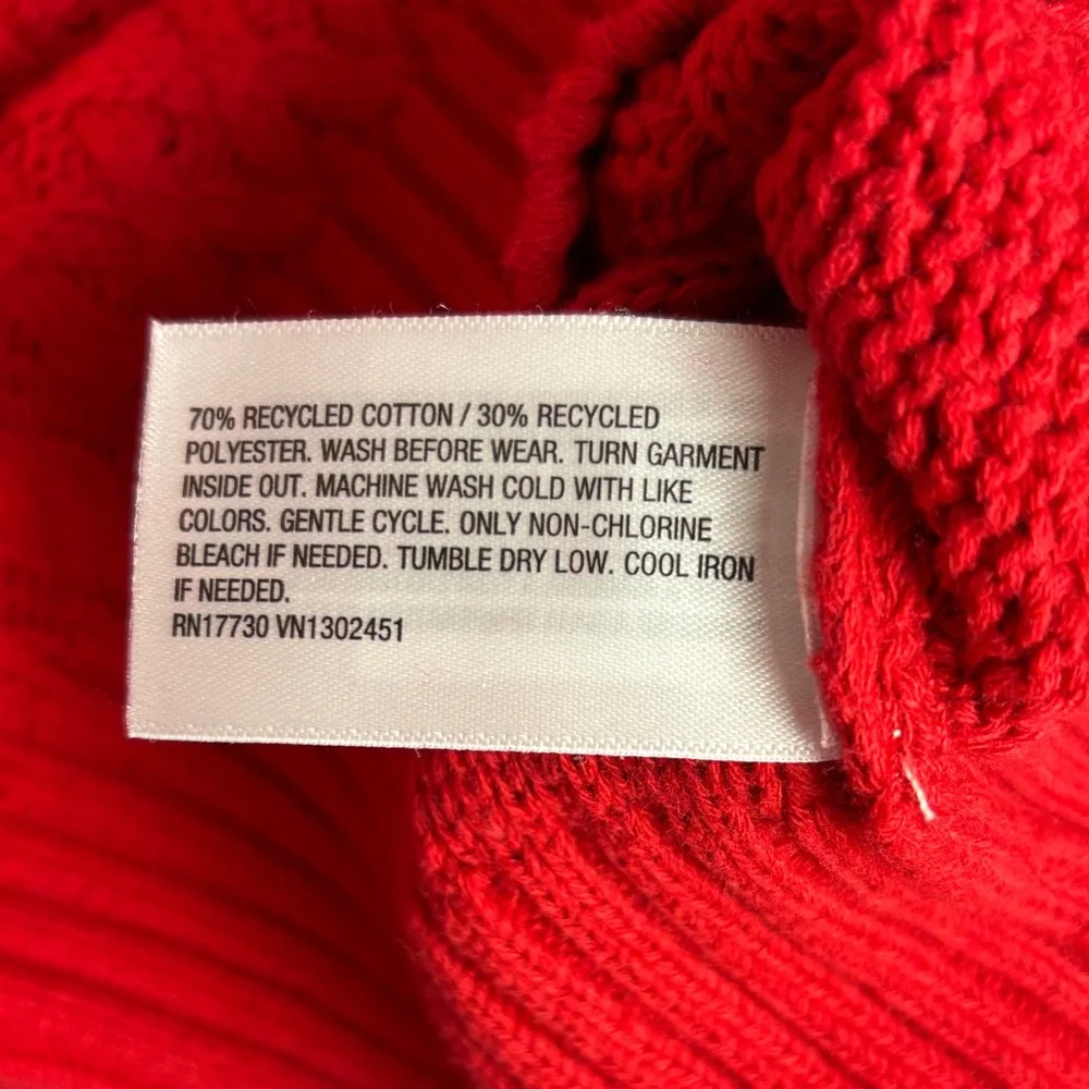 NWOT Red Cable Knit Sweater with Button Detail